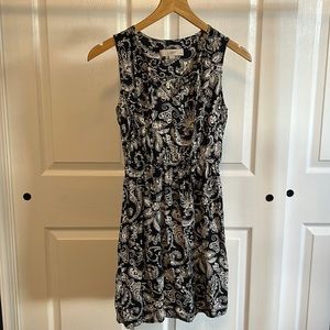 Loft petite paisley cinched waist dress
